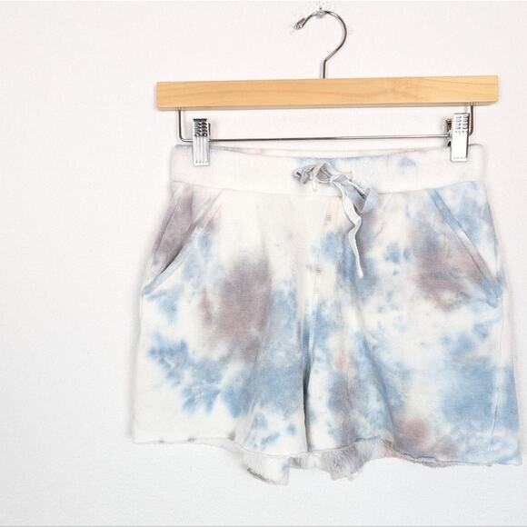 Free People Intimately Blue Tie Dye Kelly Washed Drawstring Shorts Size XS - Picture 3 of 8